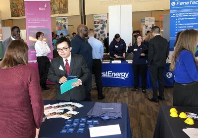 booths at engineering career fair