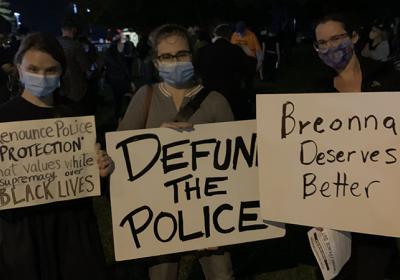 Protest in support of Breonna Taylor on Wednesday, Sept., 23, at Free Stamp, Cleveland.