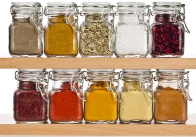 Salt and pepper would sit on the kitchen table, while all the other spices sat in the cupboard.