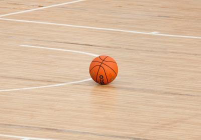 basketball on court