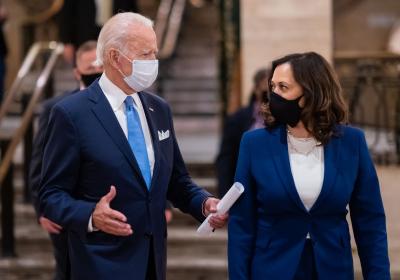 President Joe Biden and Vice President Kamala Harris in their new positions. 