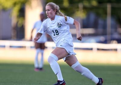 CSU's Christina Trickett on the field in women's soccer.