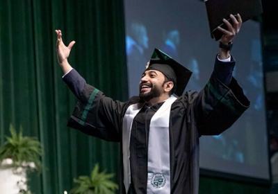 A CSU graduate at commencement 
