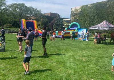 People walk around at the CSU Family Festival.