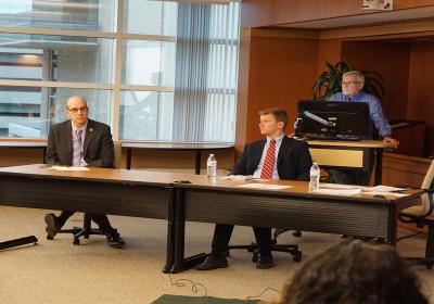 Dr. Edward Horowitz, left, Glenn Forbes, center, and Dr. Mark Salling 