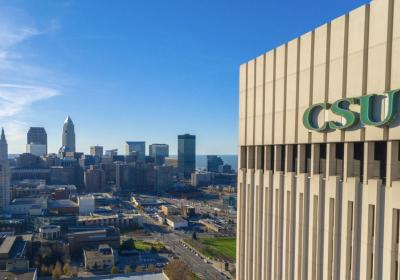 Cleveland downtown as seen from CSU.