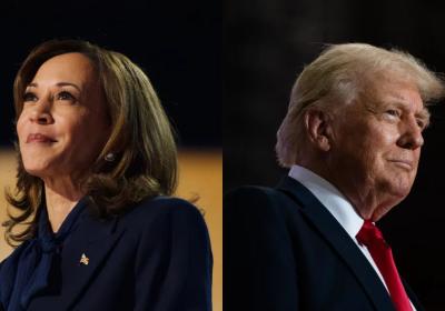 Kamala Harris, left, and Donald Trump