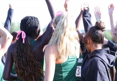 CSU Track and field Huddle at the All-Ohio Classic Friday, Sept. 19, 2025, at Elvin R. King Cross County Course.