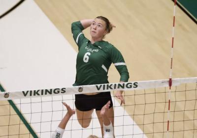 Bryn VanVleet led the Vikings with eight kills in their 0-3 loss against IU Indy on Nov. 1, 2025, in CSU's Woodling Gymnasium. 
