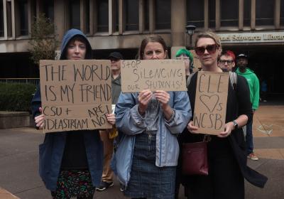 Silent protest Oct. 7, 2025 against the shutdown of WCSB.