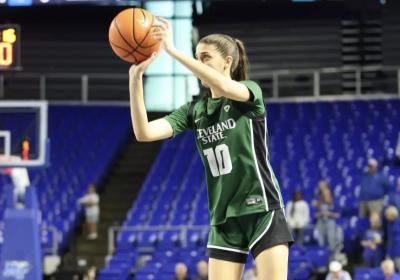 Cleveland State’s Paula Pique shoots during the Vikings’ 66-56 victory over Middle Tennessee in a WNIT matchup on Thursday, March 26, 2026. 