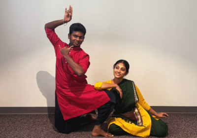 Dancers Shabin Bright, left, and Ubanisha Kannan.