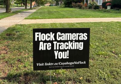 Photo of anti-Flock sign taken in Shaker Heights on Sept. 13, 2026.