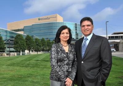 Usha, left, and Monte Ahuja