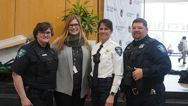 CSUPD officers pose for a photograph in the CSU Student Center.