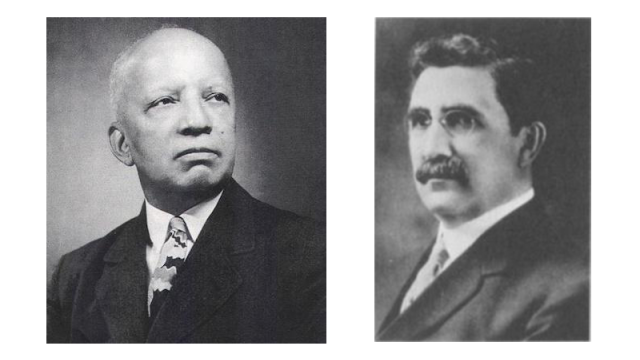 Carter G. Woodson, left, and Rev. Jesse Moorland