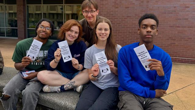 CSU students at a protest over funding problems for student organizations